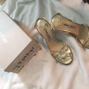 Jimmy choo metallic gold heels